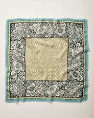 Vintage Floral Wool Bandana - Olive