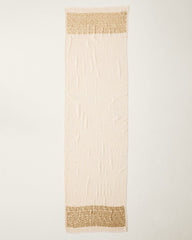 Sequin Border Wrap Scarf - Cream