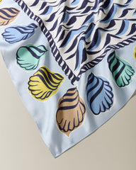 Sail Away Silk Square Scarf - Chambray