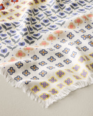 Clover Silk Oblong Scarf - Pebble