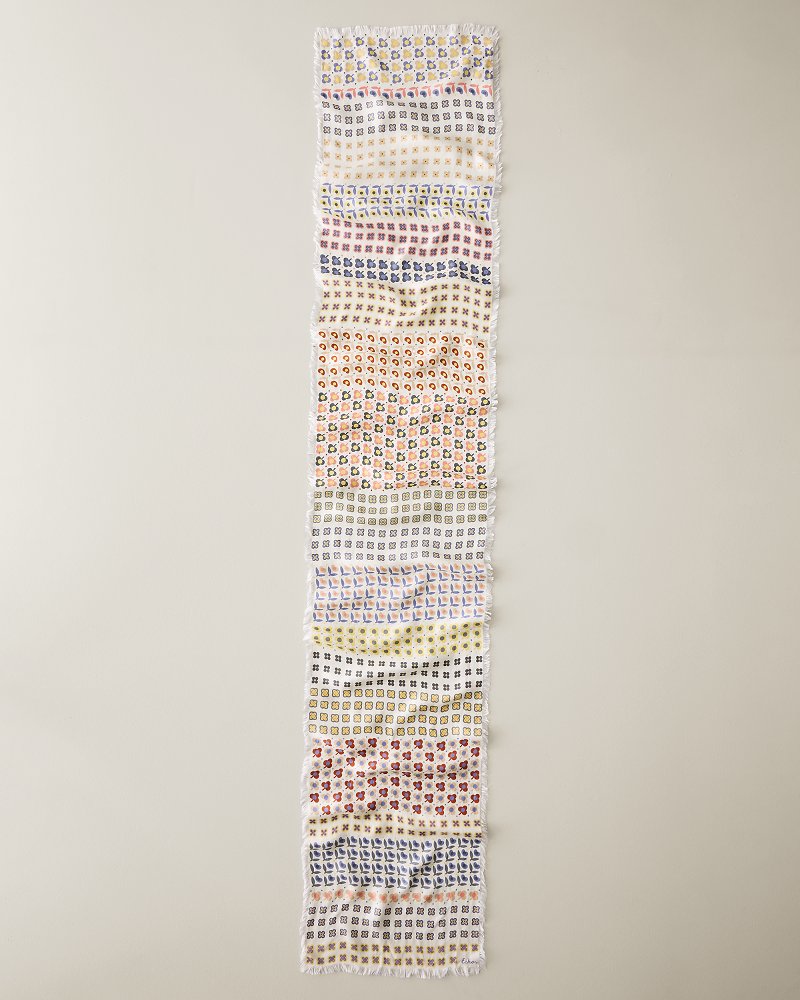 Clover Silk Oblong Scarf - Pebble