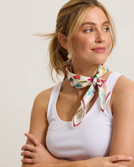 Vintage Luggage Silk Square Scarf - Multicolor