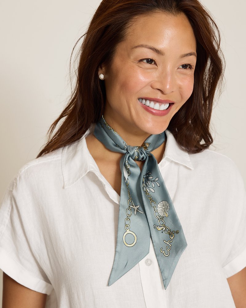 Charmed Life Silk Ribbon Scarf - Blue Shadow