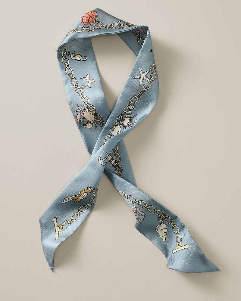 Charmed Life Silk Ribbon Scarf - Blue Shadow