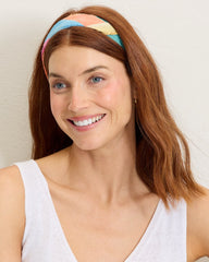 Painterly Pleated Bandana Scarf - Multicolor