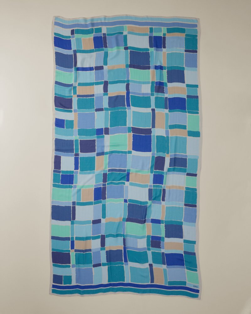 Painted Plaid Wrap - Ultramarine