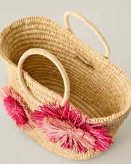 Floral Raffia Bag - Natural/Cupid