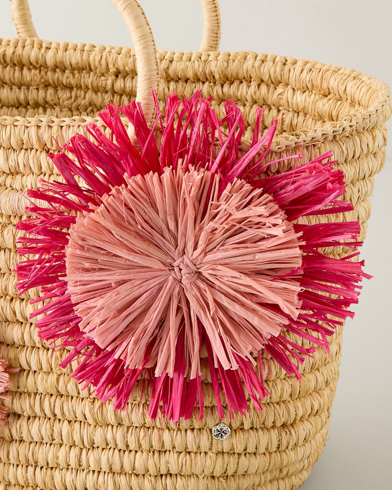 Floral Raffia Bag - Natural/Cupid