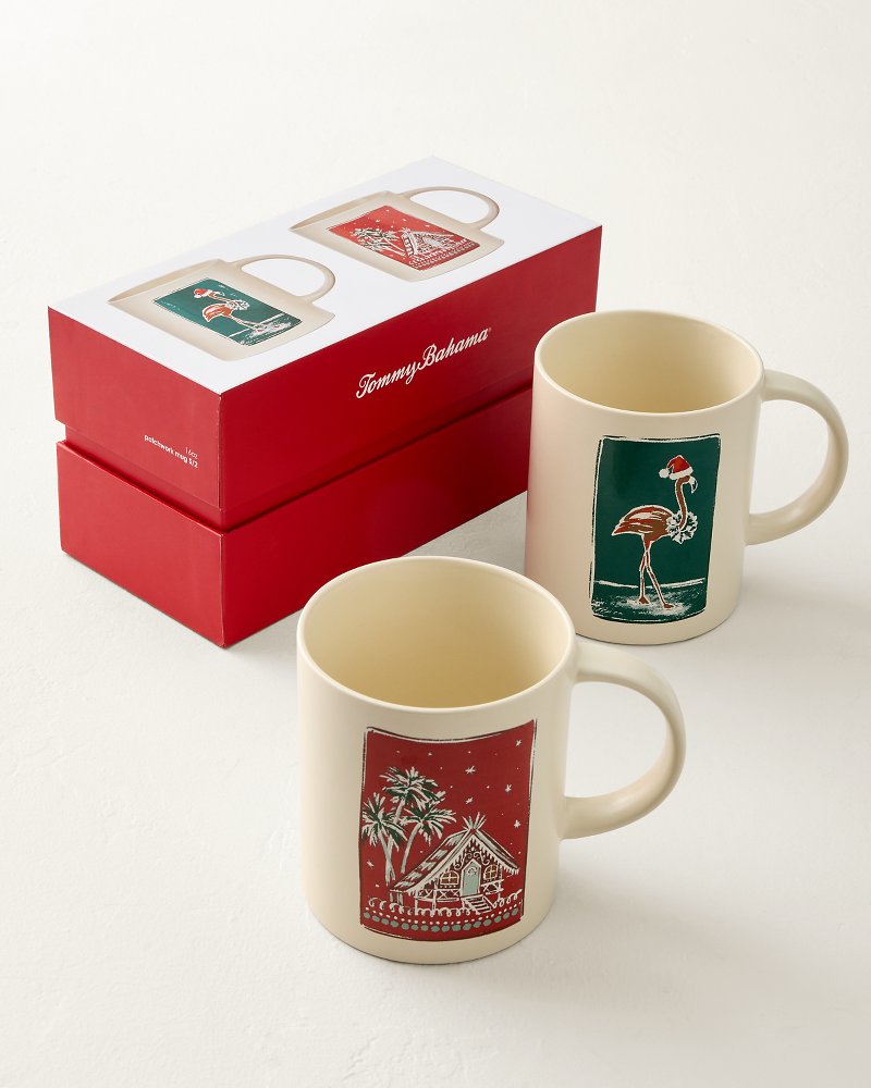Patchwork Holiday Mugs - Set of 2 - Multicolor