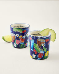 Tropical Ceramic Shot Glasses - Set of 2 - Multicolor