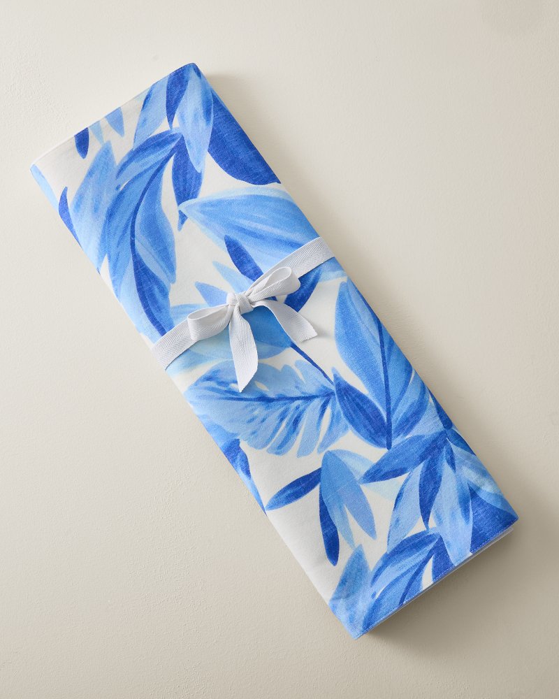 Blue Fronds Cotton Table Runner - Multicolor