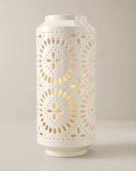 16-Inch Enamel Lantern - White