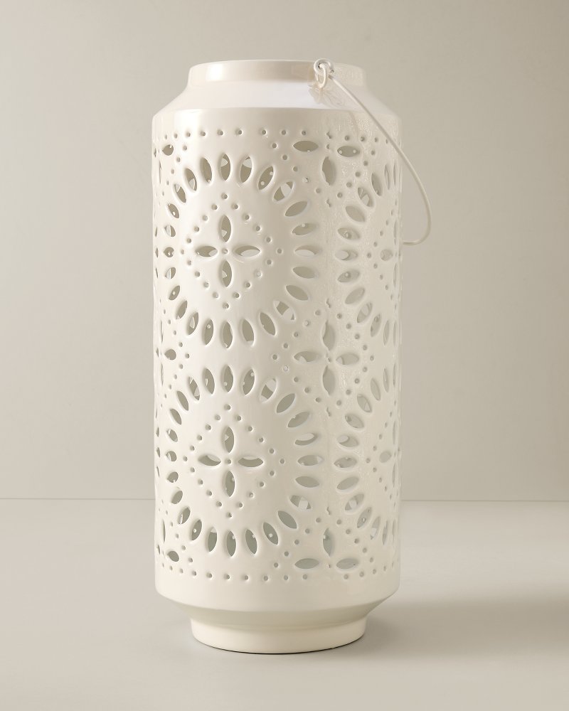 16-Inch Enamel Lantern - White