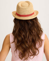 Hepburn Raffia Fedora Hat - Natural