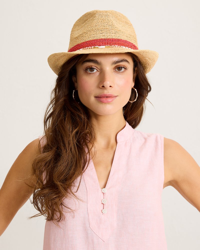 Hepburn Raffia Fedora Hat - Natural