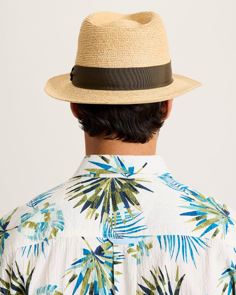 Villa Raffia Packable Fedora Hat - Natural
