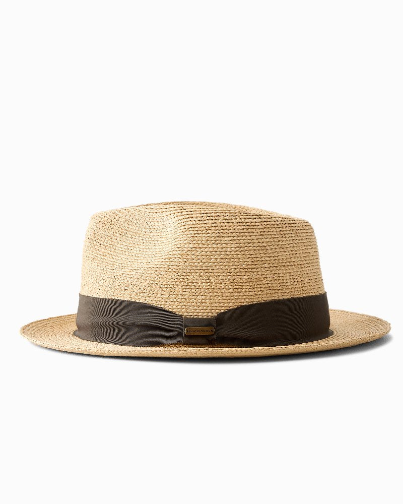 Villa Raffia Packable Fedora Hat - Natural
