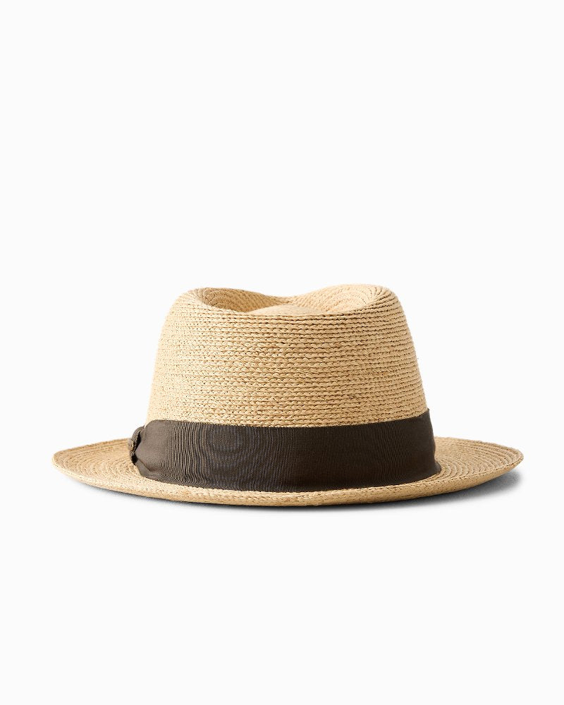 Villa Raffia Packable Fedora Hat - Natural