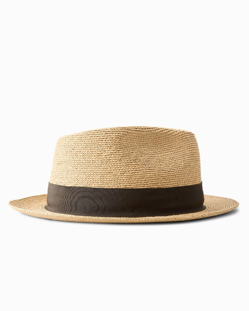 Villa Raffia Packable Fedora Hat - Natural