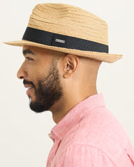 Men's Fedora Palm Springs Raffia Hat - Natural