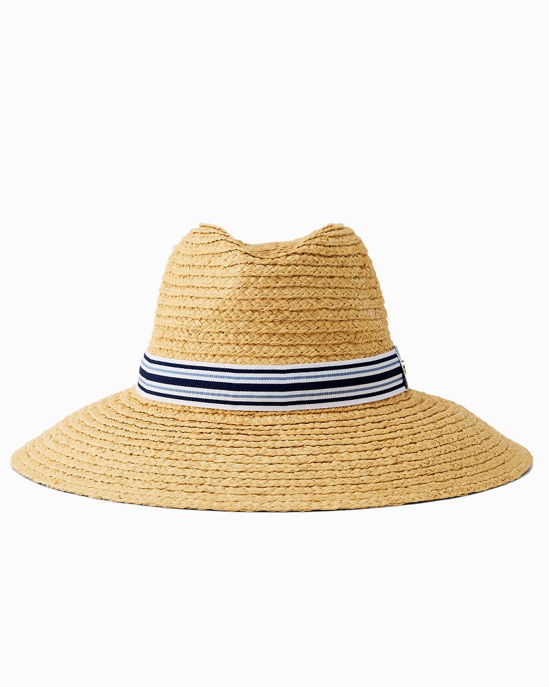 Medium Wide-Brim Hampton Raffia Hat - Natural