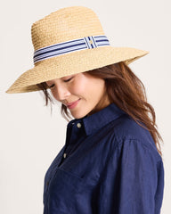 Medium Wide-Brim Hampton Raffia Hat - Natural