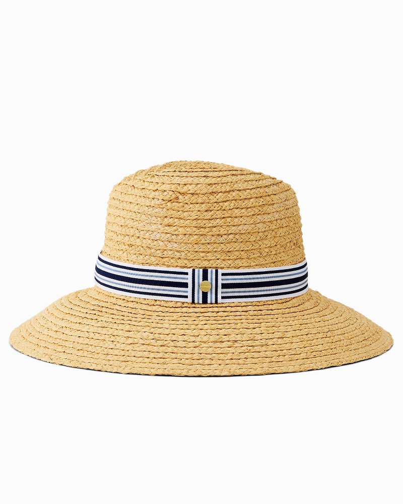 Medium Wide-Brim Hampton Raffia Hat - Natural
