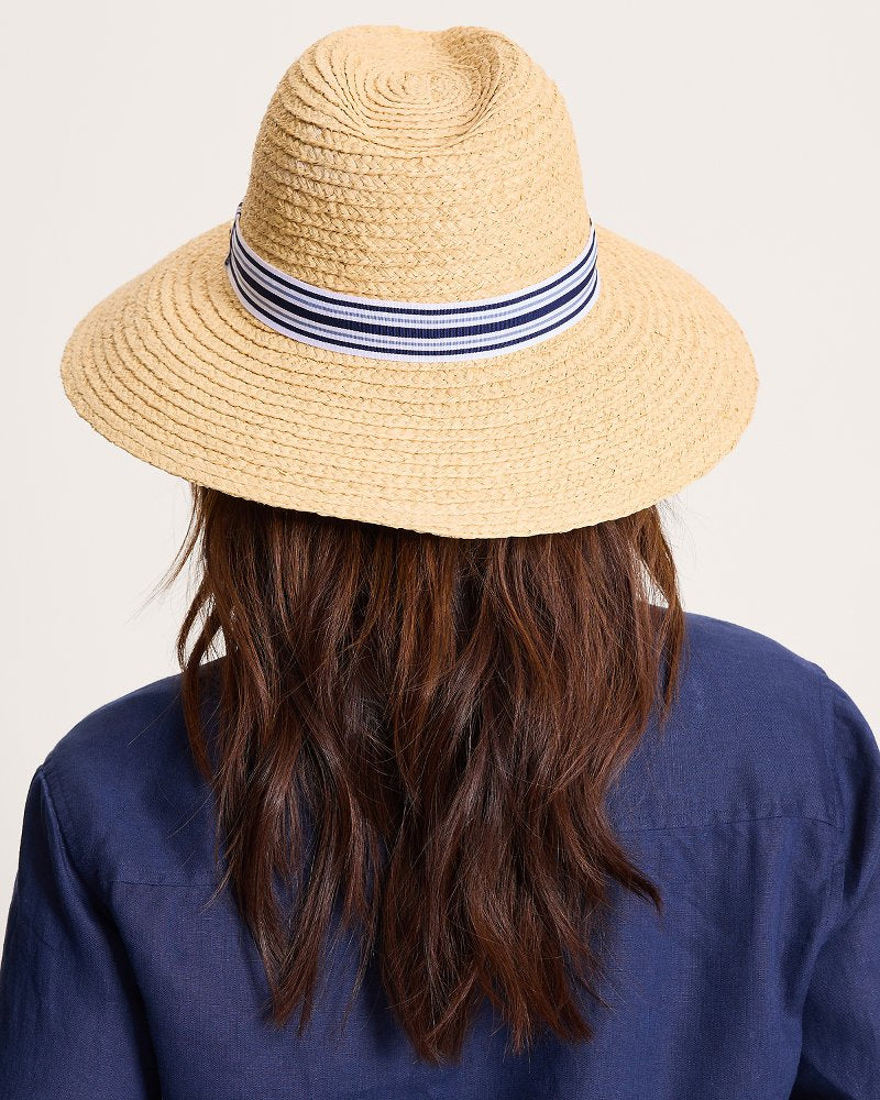 Small Wide-Brim Hampton Raffia Hat - Natural