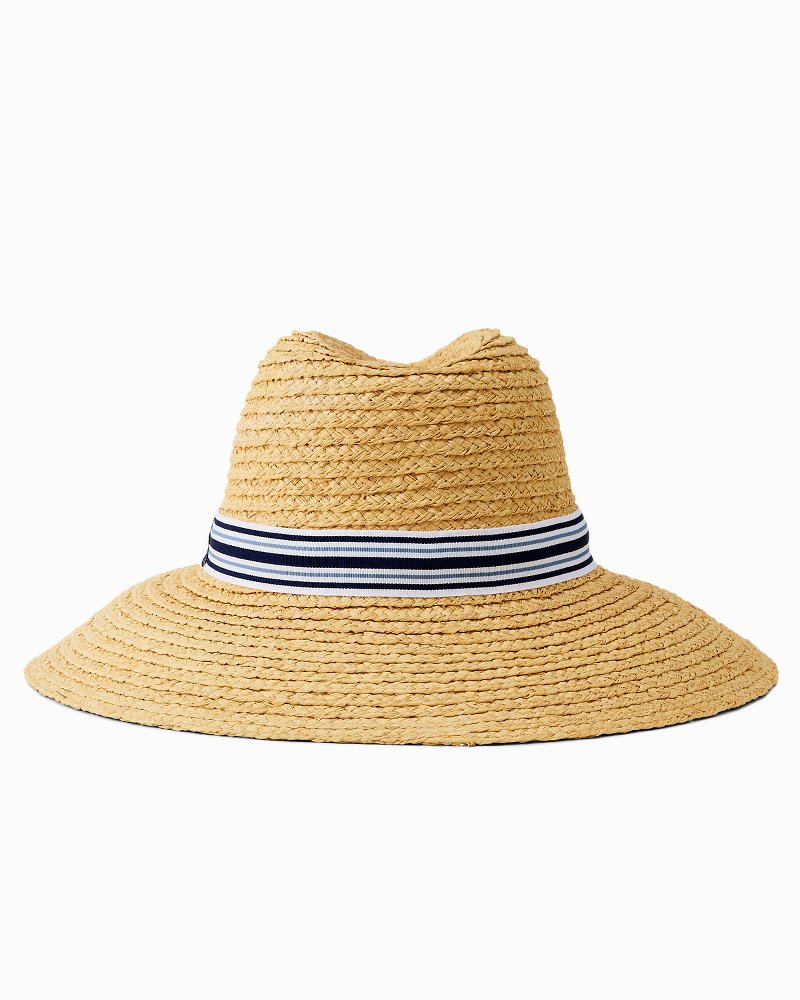 Small Wide-Brim Hampton Raffia Hat - Natural