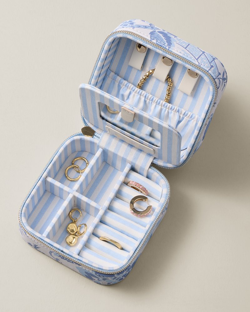 Spartina Garden Toile Jewelry Travel Case With Mirror - Garden Toile
