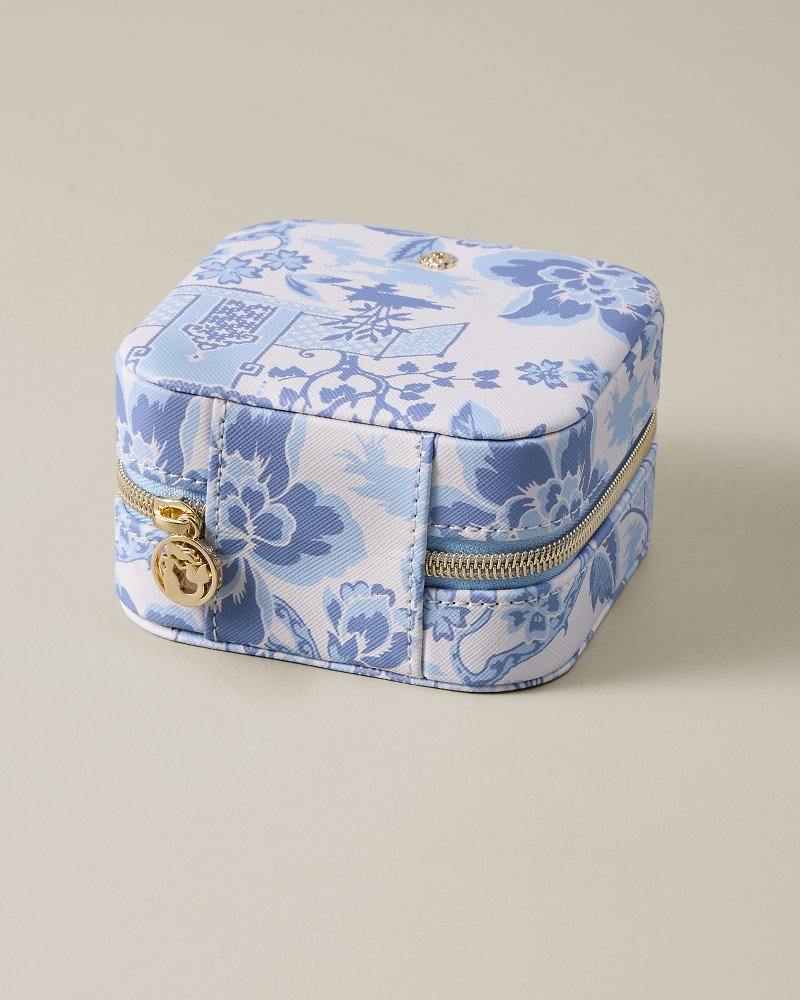 Spartina Garden Toile Jewelry Travel Case With Mirror - Garden Toile