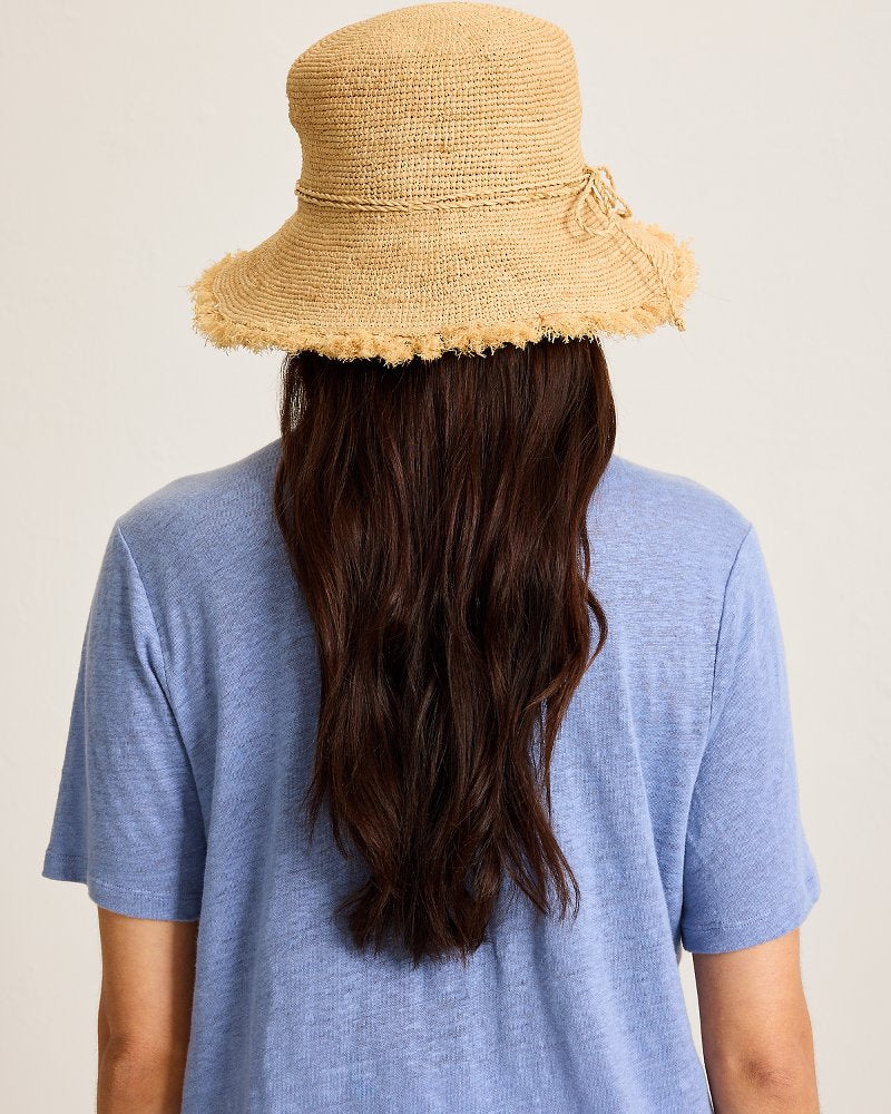 Raffia Packable Bucket Hat - Natural