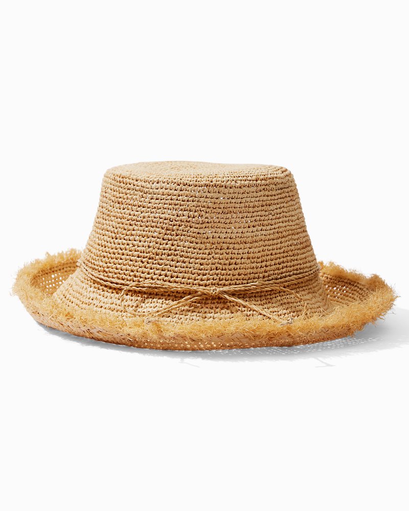 Raffia Packable Bucket Hat - Natural