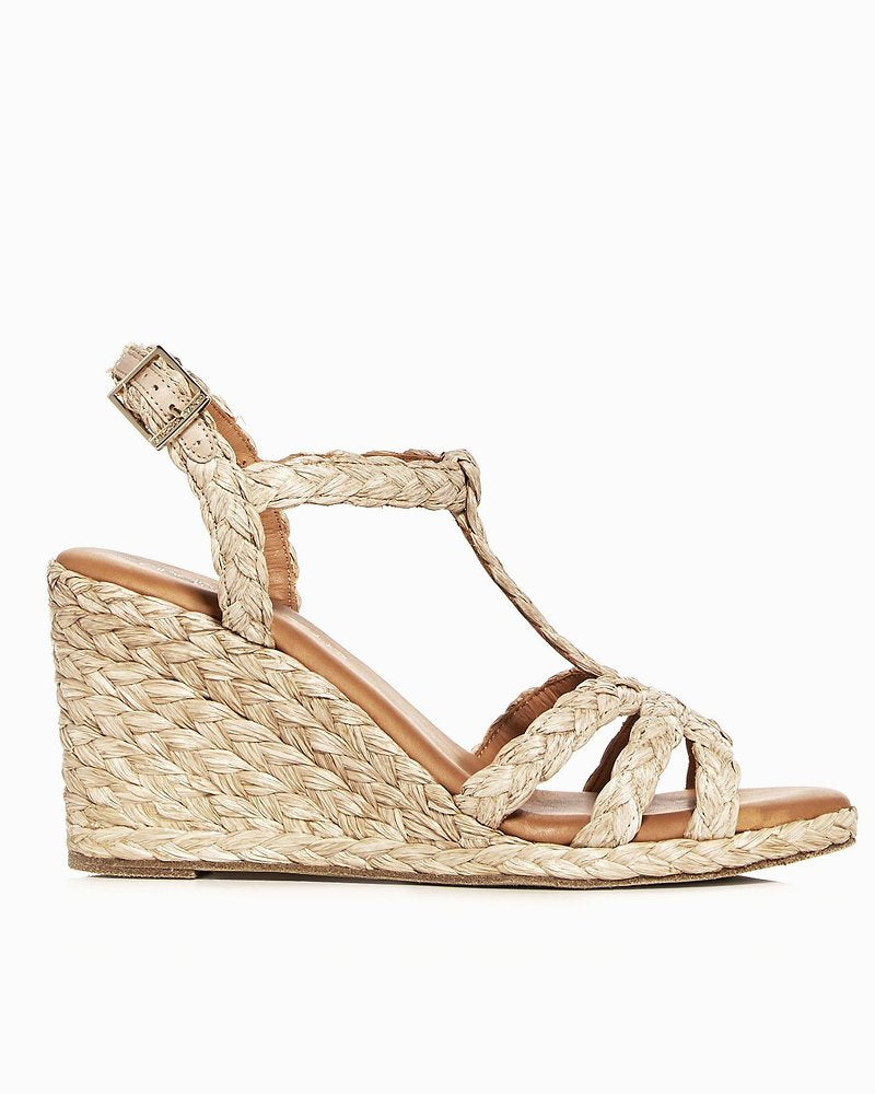 André Assous Madina Raffia Wedges - Beige