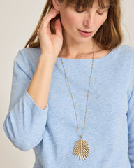 Gold Coast Leaf Pendant Necklace - Gold