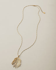 Gold Coast Leaf Pendant Necklace - Gold