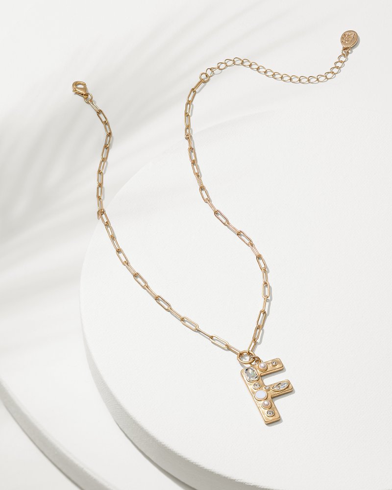 Initial Necklace - F