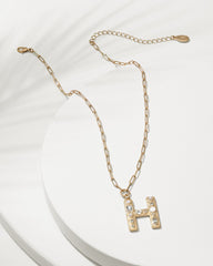 Initial Necklace - H