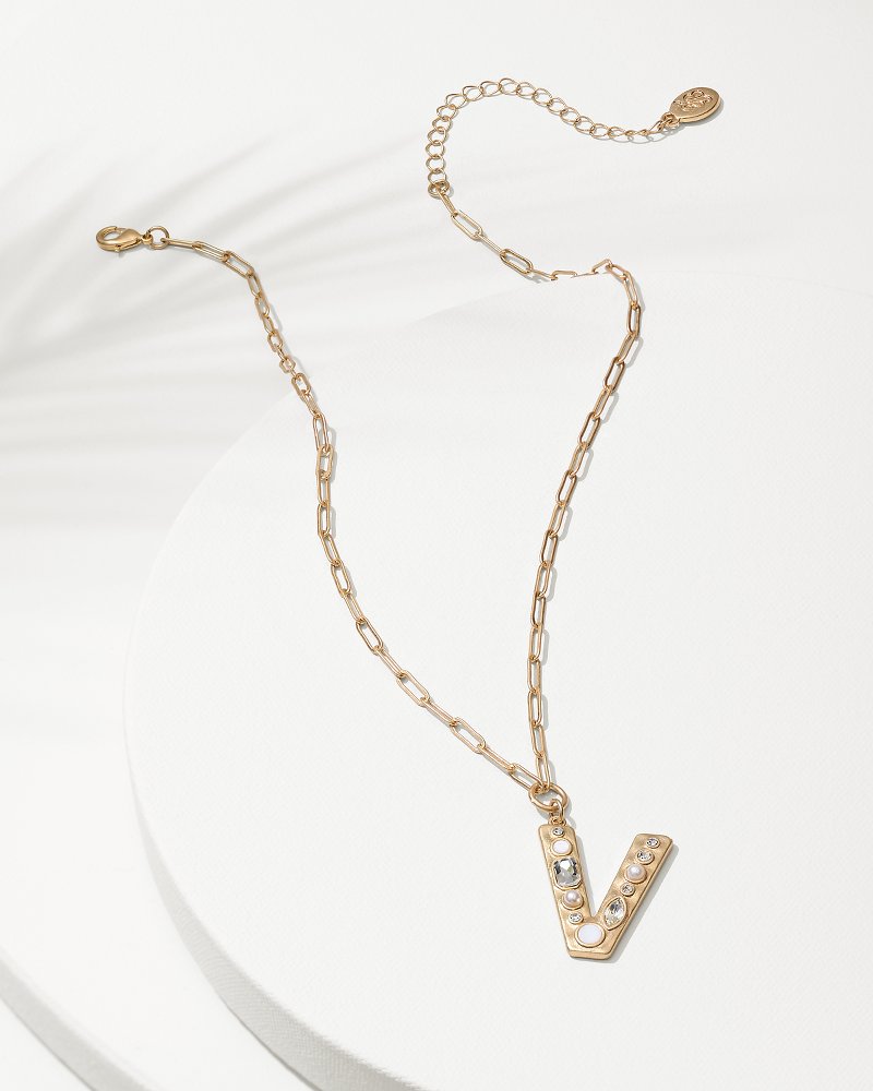 Initial Necklace - V