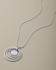 Silver Coast Shell Multi-Ring Pendant Necklace - Silver