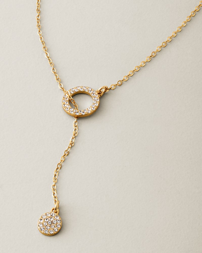 Celestial Sea Gold-Tone Hammered Lariat Necklace - Gold