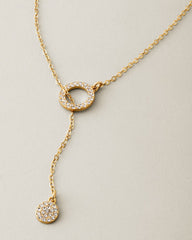 Celestial Sea Gold-Tone Hammered Lariat Necklace - Gold