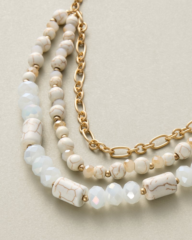 Sunset Tides Bead Starfish Layered Necklace - Gold