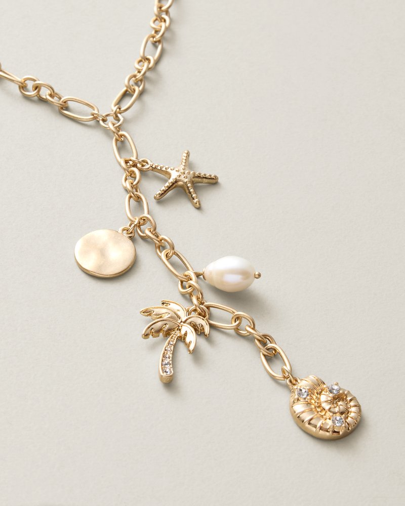 Sunset Tides Shaky Charm Y Necklace - Gold