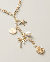 Sunset Tides Shaky Charm Y Necklace - Gold