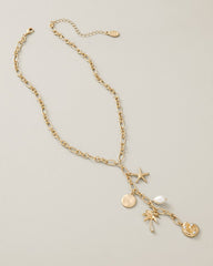 Sunset Tides Shaky Charm Y Necklace - Gold