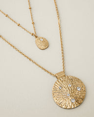 Marina Sol Textured Metal Layered Necklace - Gold