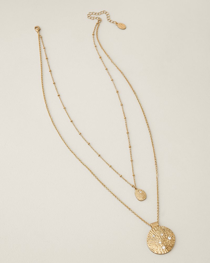 Marina Sol Textured Metal Layered Necklace - Gold