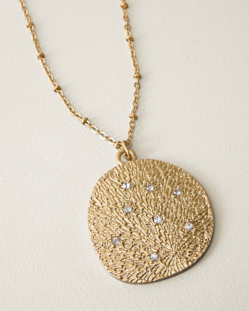 Marina Sol Textured Metal Pendant Necklace - Gold