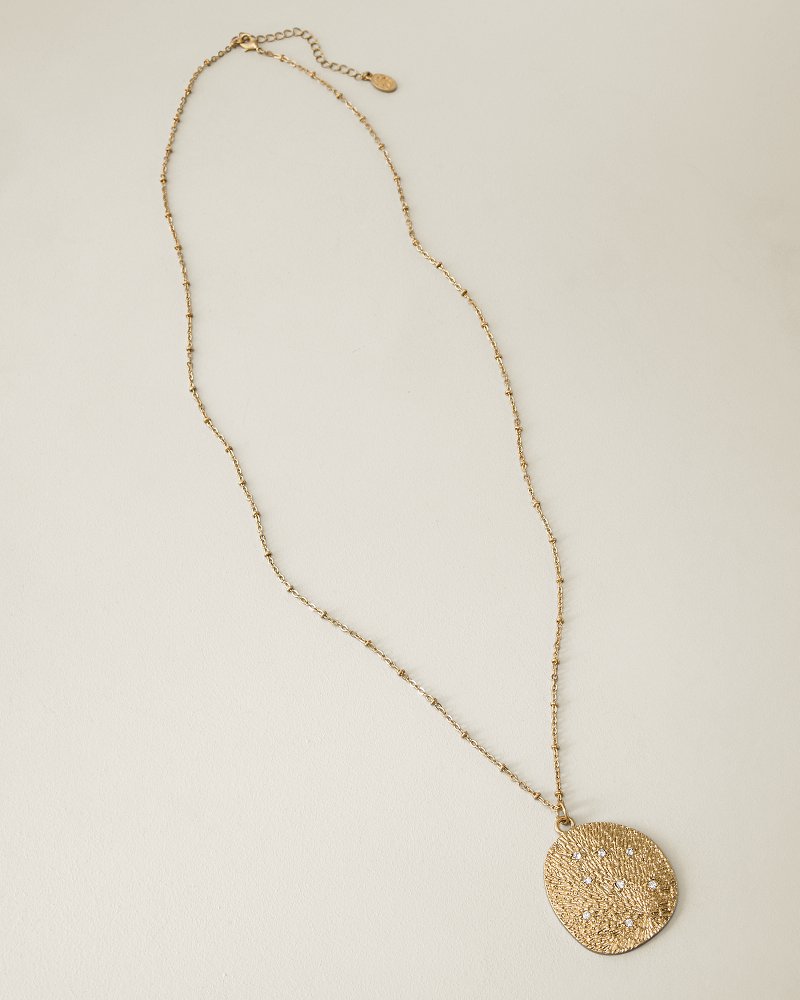 Marina Sol Textured Metal Pendant Necklace - Gold